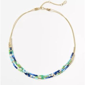 NWT Loft Enamel Layered Necklace in Cactus